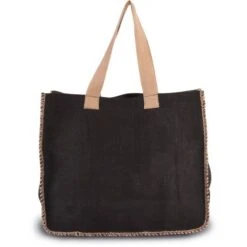 Sac En Jute Avec Coutures Contrastées